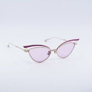 Valentino V-GLASSLINER VLS-118D Sunglasses Gold/Pink Cat Eye Frame, Pink Lenses